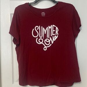 Old Navy Maroon Graphic Short Sleeve T-Shirt